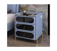 Comodino con stazione di ricarica wireless con serratura, comodino intelligente, comodino a LED con USB, 3 cassetti, comodino in legno - Organizza e ricarica comodamente i tuoi dispositivi sul