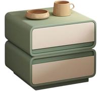 Comodino Creativo Color Crema A 2 Cassetti For Bambini: Compatto, Resistente E Facile Da Pulire, For Camera Da Letto O Lato Divano(Green and White)