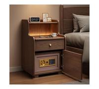 Comodino da camera da letto, Comodino moderno e intelligente con cassaforte nascosta, comodino in legno massello con stazione di ricarica e scomparto aperto for la camera da letto, l'home office , Tav