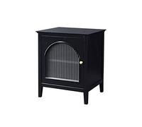 Comodino da camera da letto retrò comodino di lusso semplice moderno comodino armadio camera da letto trasparente piccolo armadio portaoggetti (colore: nero destro) (nero)