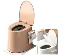 Comodino da comodino Comodo for assistenza domiciliare a doppio uso, design WC standard, portatile for camera da letto, adatto sopra WC tozzo, stabile antiscivolo(Pink)