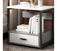 Comodino da comodino da comodino tavolo da letto laterale retrò stand notturno con cassetto e scaffale operazionale per piccoli spazi soggiorno camera da letto del comodino casa di casa, e-40 * 34 *