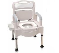 Comodino da Comodino, toilette portatile per uso domestico, sedia da toilette con secchio facilmente rimovibile, sedia regolabile per adulti, adatta a persone con disabilità, anziani e altri.(White)