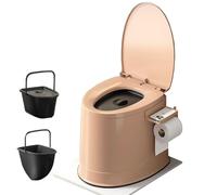 Comodino da comodinoComò for WC portatile, sedile extra largo, capacità di peso di 800 libbre, secchio con coperchio incluso, for anziani incinti viaggi a casa(Pink)