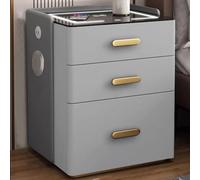 Comodino di ricarica wireless con cassetti, design in legno, sicuro e nessun montaggio richiesto, luce regolabile in 3 colori per soggiorno e camera da letto