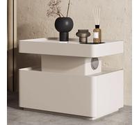 Comodino di ricarica wireless con luce a induzione, 2 porte USB e altoparlante Bluetooth, design intelligente