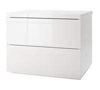 Comodino due cassetti elegante laccato bianco CT7180 L55h41p44