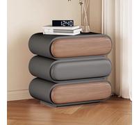 Comodino girevole con 3 cassetti Comodino moderno di grandi dimensioni for camera da letto, soggiorno Design dalla silhouette curva Senza piedi(E,60cm/23.6in)