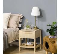 Comodino HOMCOM con cassetto superficie in rattan e ripiano camera da letto