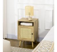 Comodino HOMCOM con porta in rattan e scomparto aperto 39x35x60 cm