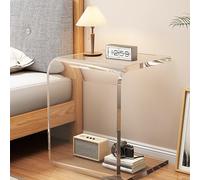 Comodino in acrilico, moderno tavolino da caffè a forma di U, mobili multiuso per camera da letto e soggiorno, sgabello e tavolino, design trasparente