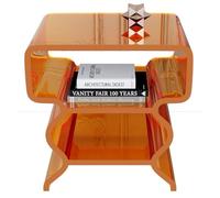 Comodino in acrilico trasparente dal design moderno, tavolino da caffè in acrilico per soggiorno, comodino per camera da letto, tavolino laterale per piccoli spazi, comodino creativo, arancione