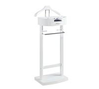 Comodino in legno autoportante appendiabiti per adulti versatile appendiabiti per camera da letto, ufficio, hotel, elegante design bianco