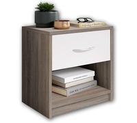 Comodino in legno color bianco con cassetto Elegante arredo per la camera letto