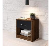 Comodino in legno color bianco con cassetto Elegante arredo per la camera letto