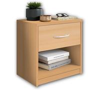 Comodino in legno color bianco con cassetto Elegante arredo per la camera letto