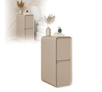 Comodino in legno con 2 cassetti, armadio compatto per camera da letto, tavolino moderno in stile crema per comò, mobili dal design stretto