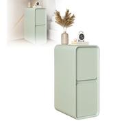 Comodino in legno con 2 cassetti, armadio compatto per camera da letto, tavolino moderno in stile crema per comò, mobili dal design stretto