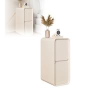 Comodino in legno con 2 cassetti, armadio compatto per camera da letto, tavolino moderno in stile crema per comò, mobili dal design stretto