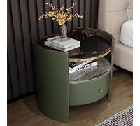 Comodino in legno con cassetti per camera da letto, design rotondo solido per un soggiorno organizzato