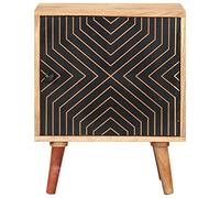 Comodino in legno di acacia massiccio, 40 x 30 x 50 cm, finitura naturale, durevole ed elegante, perfetto per camera da letto e piccoli spazi