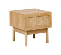 Comodino in legno di pino Rattan Cassetto frontale Comodino in stile Boho Legno