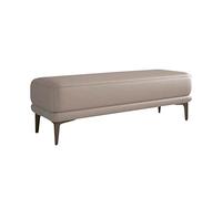Comodino in legno in pelle, elegante sgabello versatile poggiapiedi e fasciatoio per camera da letto, guardaroba e soggiorno (60 x 40 x 42 cm A)