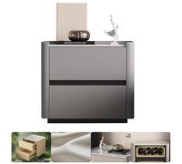 Comodino in legno massello, comodino per camera da letto con 2 cassetti, comodino alla moda per soggiorno dormitorio, tavolino moderno e semplice