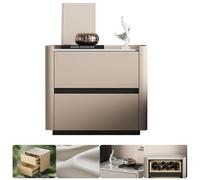 Comodino in legno massello, comodino per camera da letto con 2 cassetti, comodino alla moda per soggiorno dormitorio, tavolino moderno e semplice