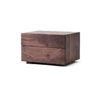 Comodino in legno massello di noce nero - Mobiletto portaoggetti for camera da letto, di piccole dimensioni for uso domestico, stile retrò for pensioni, design mini e minimalista(2,46cm(18.1in))