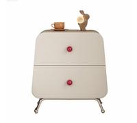 Comodino in legno massello, spazioso comodino con doppio cassetto, perfetto per organizzare il soggiorno e riporre oggetti in camera da letto, affascinante design minimalista(White,Large)