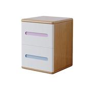 Comodino in legno massello, stile giapponese, stile minimalista, per camera da letto, design semplice nordico con due cassetti