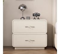 Comodino In Legno Massello Verniciato, Un Piccolo E Lussuoso Mobiletto Per La Camera Da Letto, Con Cassetti Portaoggetti E Una Moderna Mensola A Giorno (non Richiede Montaggio)(B,40x40x50cm)