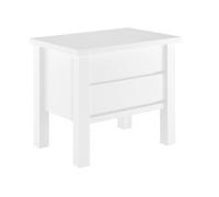 Comodino in legno massiccio laccato bianco in faggio con due cassetti