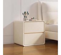 Comodino in legno nero Comodino moderno con 2 cassetti Non richiede installazione Con design a profilo curvo for le camere da letto dei dormitori(White)