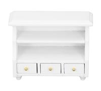 Comodino in Legno per Casa delle Bambole con Design Raffinato e Ampio Spazio per Riporre gli Oggetti, Vetrina Bianca in Miniatura in Scala 1:12 per Accessori