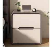 Comodino in Legno, Tavolino da Notte con 2 cassetti, Maniglia invisibile e Maniglia rotonda, Comodini in Stile Industriale, moderno elegante tavolino per camera da letto, soggiorno(Dark gray,45cm)