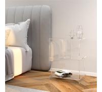 Comodino In metacrilato Trasparente con tre ripiani MOD 432 42,5x34xh56 cm - Struttura leggera e resistente e robusta trasparente trasparente