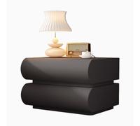 Comodino in pelle comodante, tavolo da comodino in legno, tavolo da letto del letto di moda con 2 cassetti, supporto per la notte dello spazio per camera da letto, nessun gruppo richiesto (colore:
