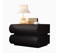 Comodino in pelle comodante, tavolo da comodino in legno, tavolo da letto del letto di moda con 2 cassetti, supporto per la notte dello spazio per camera da letto, nessun gruppo richiesto (colore: