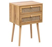 Comodino in rattan impiallacciato MDF treccia viennese marrone chiaro Butte
