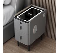 Comodino intelligente a LED con cassetto portaoggetti, comodino compatto per piccoli spazi, design moderno