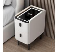 Comodino intelligente a LED con cassetto portaoggetti, comodino compatto per piccoli spazi, design moderno