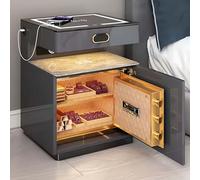 Comodino intelligente, cassaforte nascosta con porta USB, comodino intelligente con luce LED a 3 colori e altoparlante, per camera da letto, ufficio, soggiorno, camera da letto