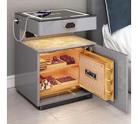 Comodino intelligente, cassaforte nascosta con porta USB, comodino intelligente con luce LED a 3 colori e altoparlante, per camera da letto, ufficio, soggiorno, camera da letto