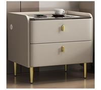 Comodino Intelligente Con 2 Cassetti, Moderno Comodino Con Serratura A Impronta Digitale For Camera Da Letto E Soggiorno(D,45cm)