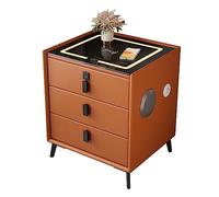 Comodino intelligente con 3 cassetti, blocco impronte digitali, stazione di ricarica, altoparlante Bluetooth e luce LED, comodino moderno per camera da letto, tavolini eleganti