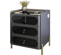Comodino intelligente con 3 cassetti comodino regolabile luci a led e porte USB comodino comodino tavolino in legno massello