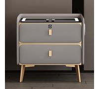 Comodino intelligente con blocco delle impronte digitali, altoparlante Bluetooth, stazione di ricarica wireless, porta USB, tavolino moderno per camera da letto o soggiorno