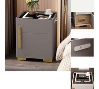 Comodino intelligente con cassaforte integrata, illuminazione a LED e stazione di ricarica per camera da letto e ufficio